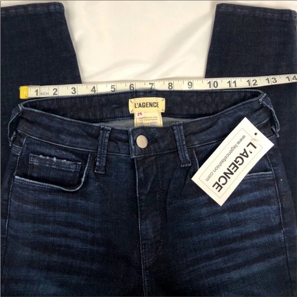L’Agence Indigo Margot Hi Rise Skinny Jeans Sz25 Contour Waist Hugs to Taper Leg - Picture 8 of 12
